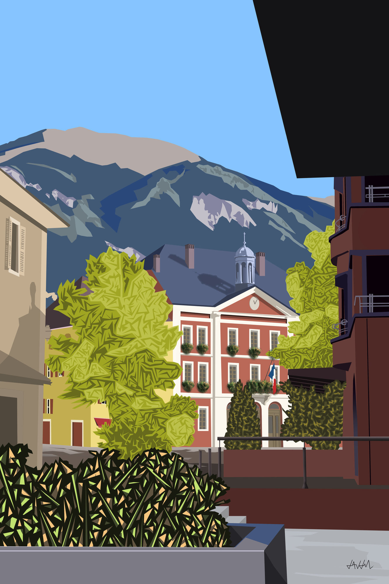 Hôtel de ville depuis rue des Carroz mini mini.jpg