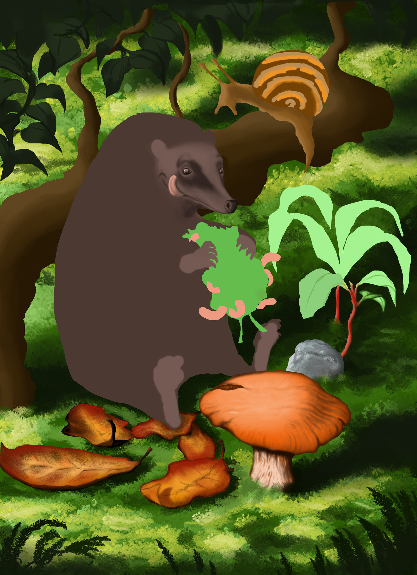 le hérisson en digital travail sur le fond.jpg