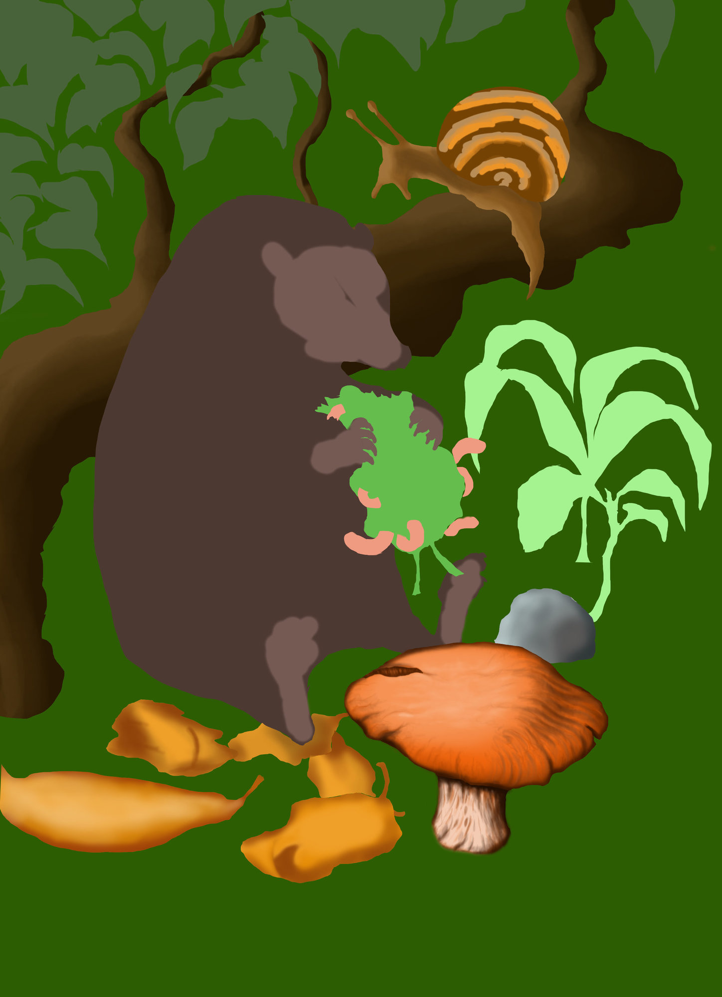 le hérisson en digital le champignon fini.jpg