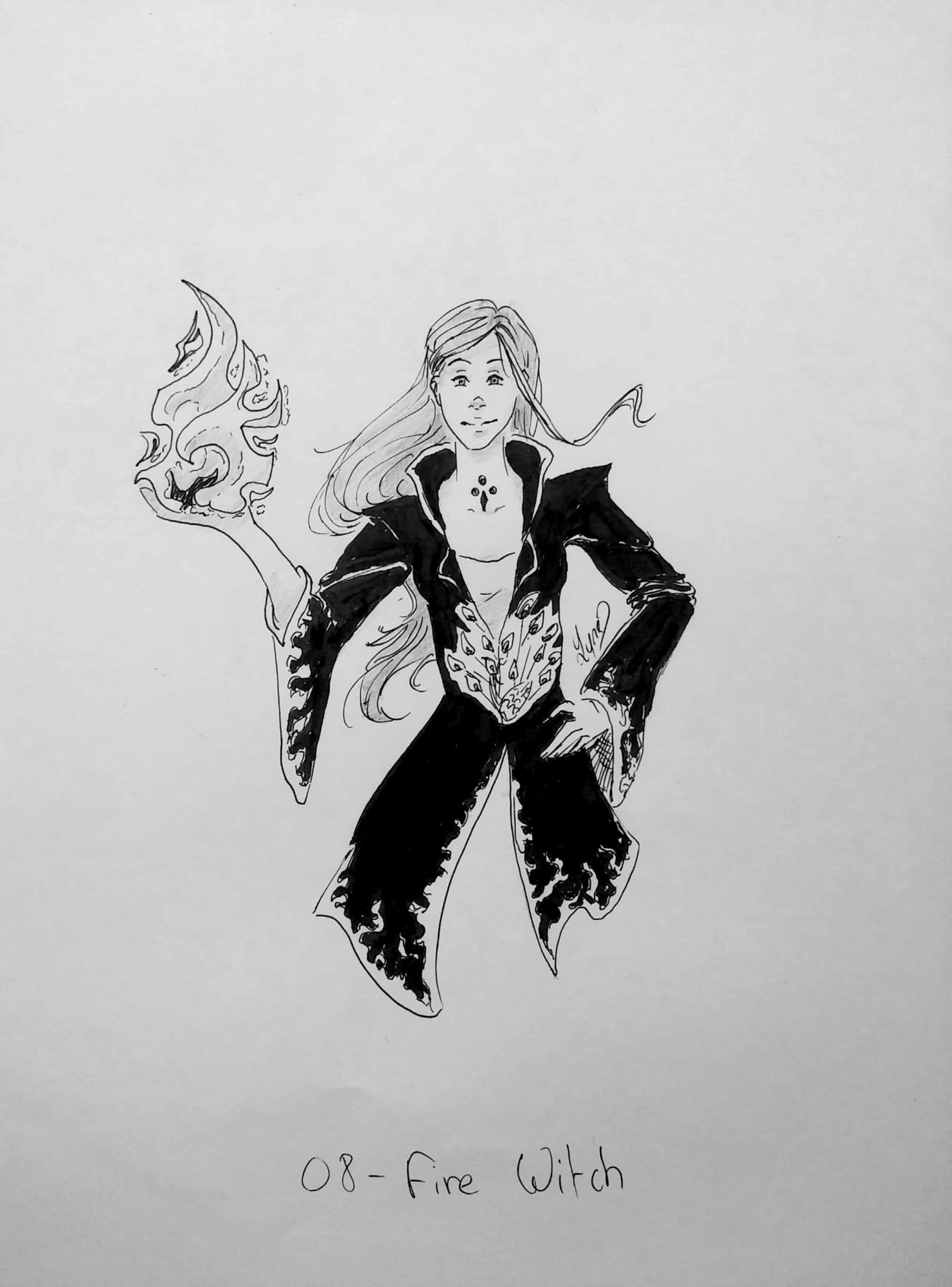 Inktober 2020 _ 08 - Fire Witch.jpg