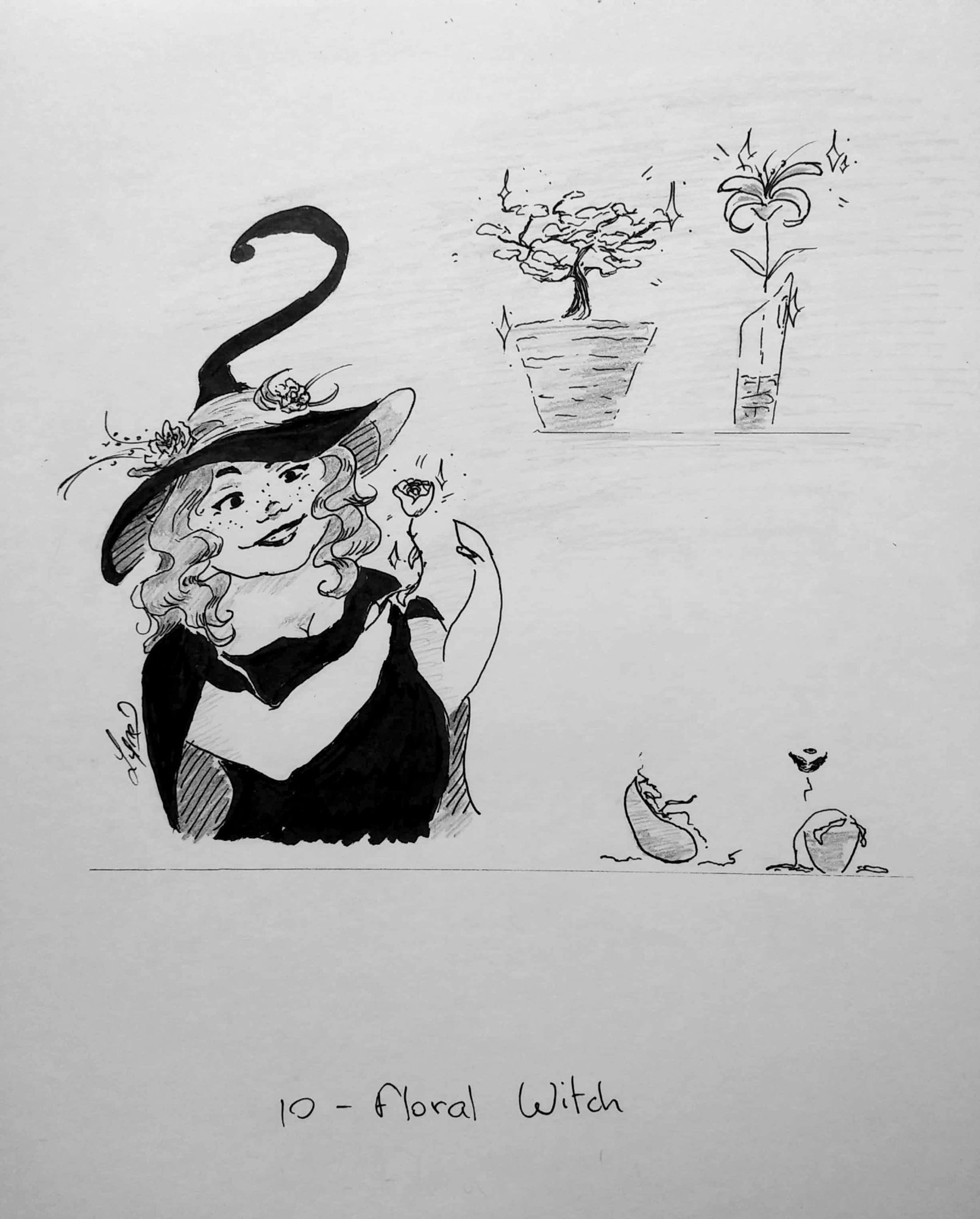 Inktober 2020 _ 10 - Floral Witch.jpg