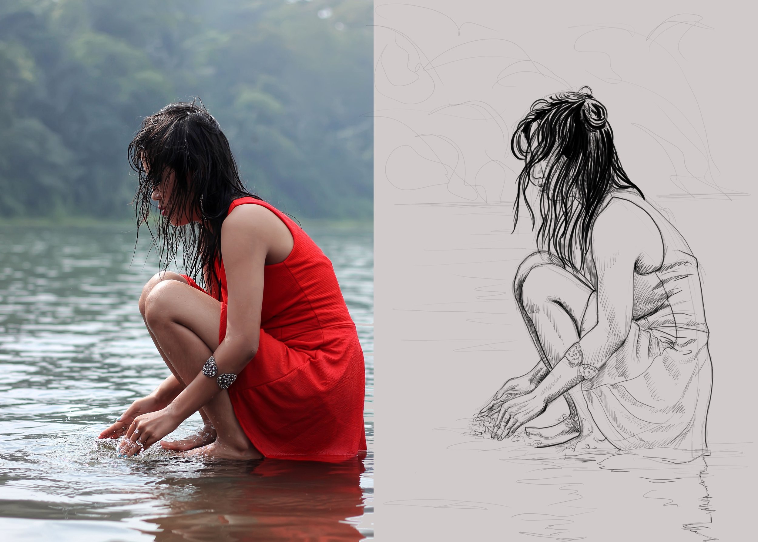 croquis woman female lake water.jpg