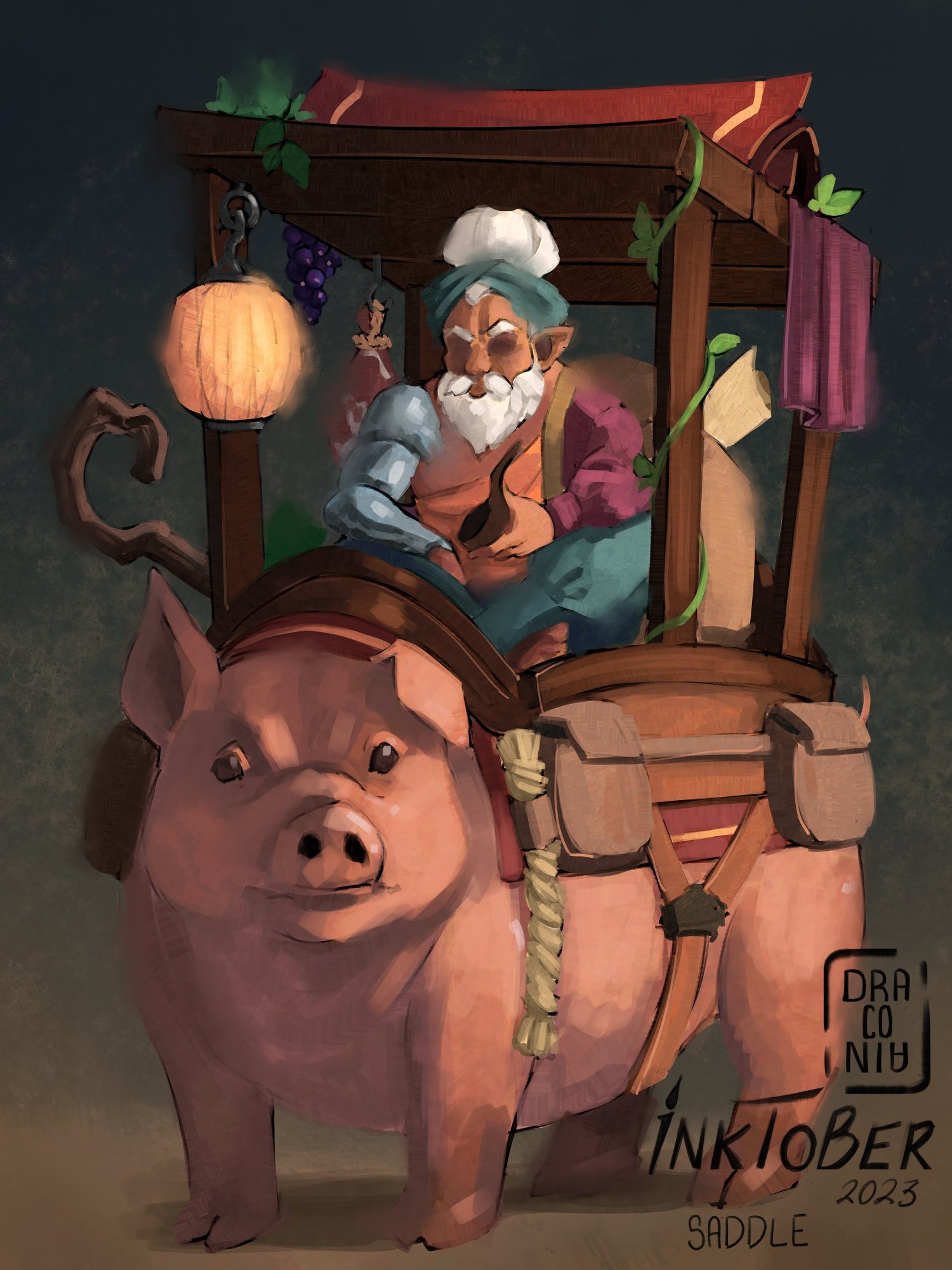 Inktober 18 saddle.jpg