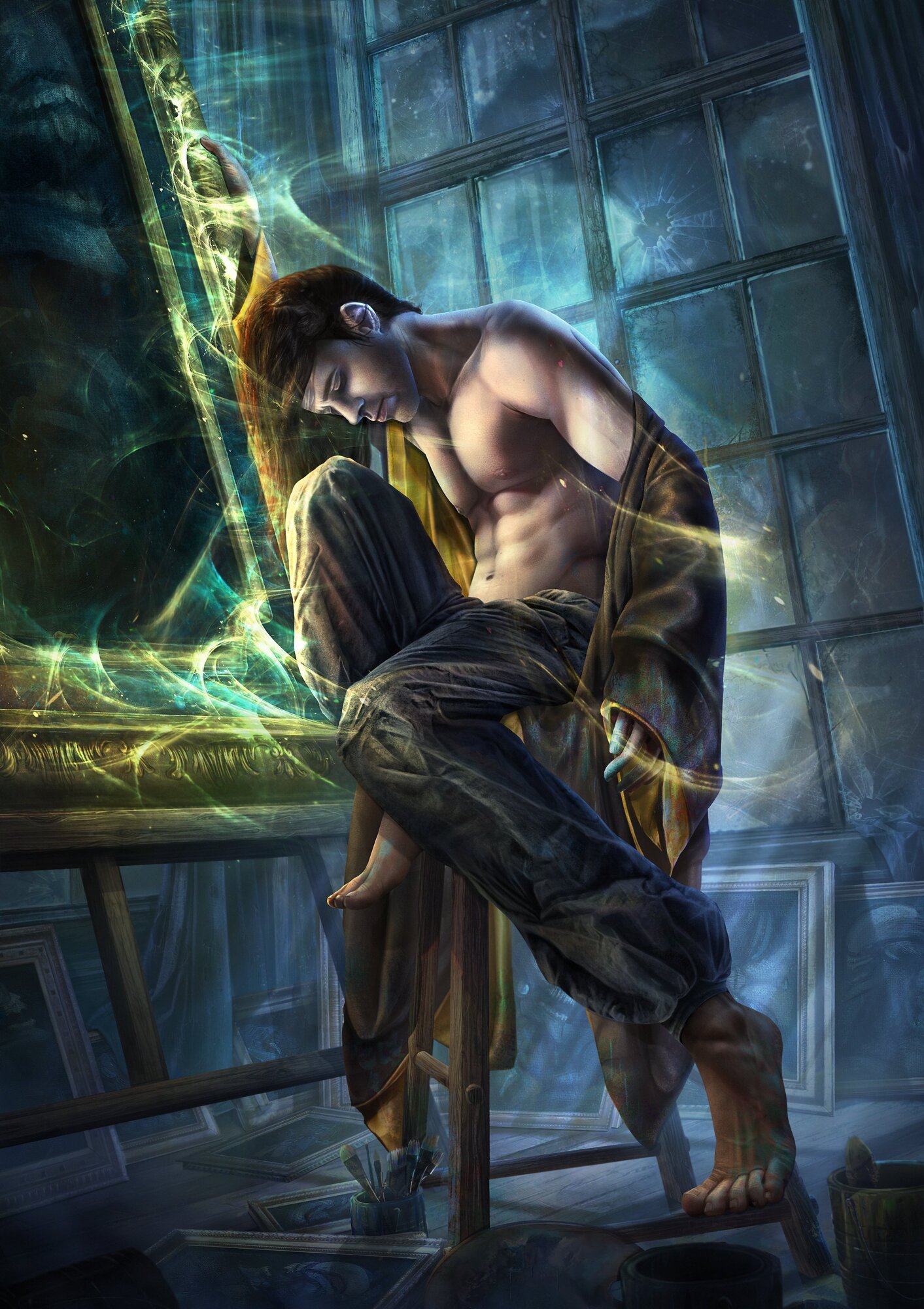 character-dark fantasy-xavia-roi en  jaune-lovecraft-chtulhu univers-dps chellenge.jpg