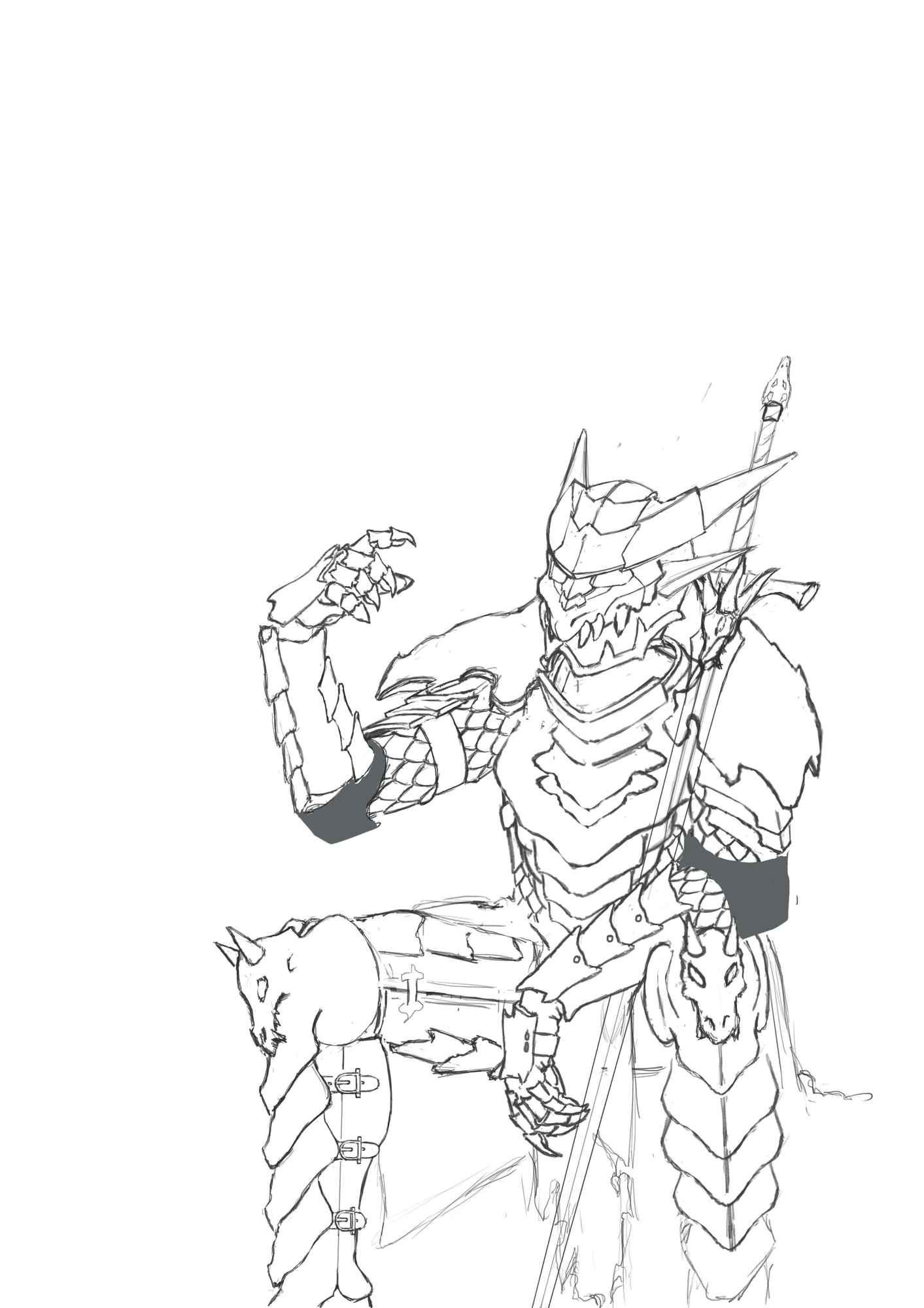 .Sombre Guerrier dans la lumiere. sketch 1.jpg